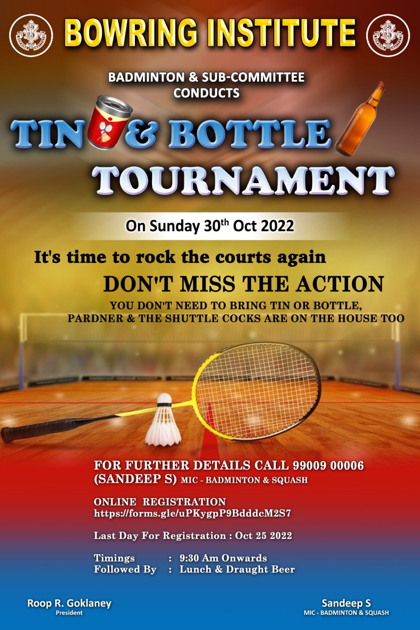 TIN & BOTTLE TOURNAMENT