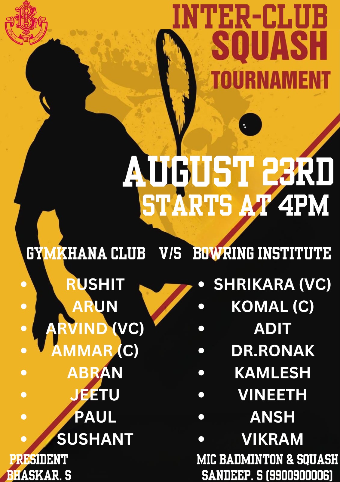 Inter Club Squash Tournament
